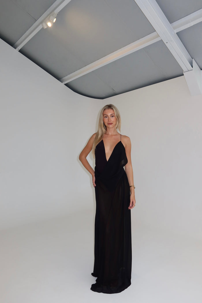 Natalie Rolt Agnes Gown Black shortandsweethire