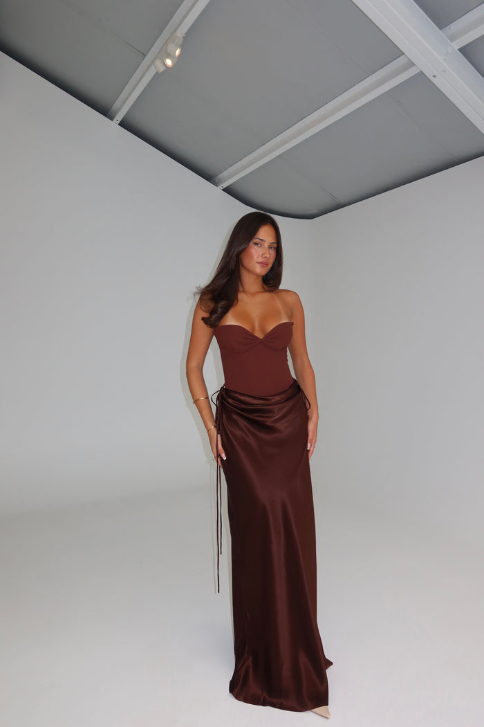 Natalie Rolt Verity Bustier + Evelyn Skirt Espresso