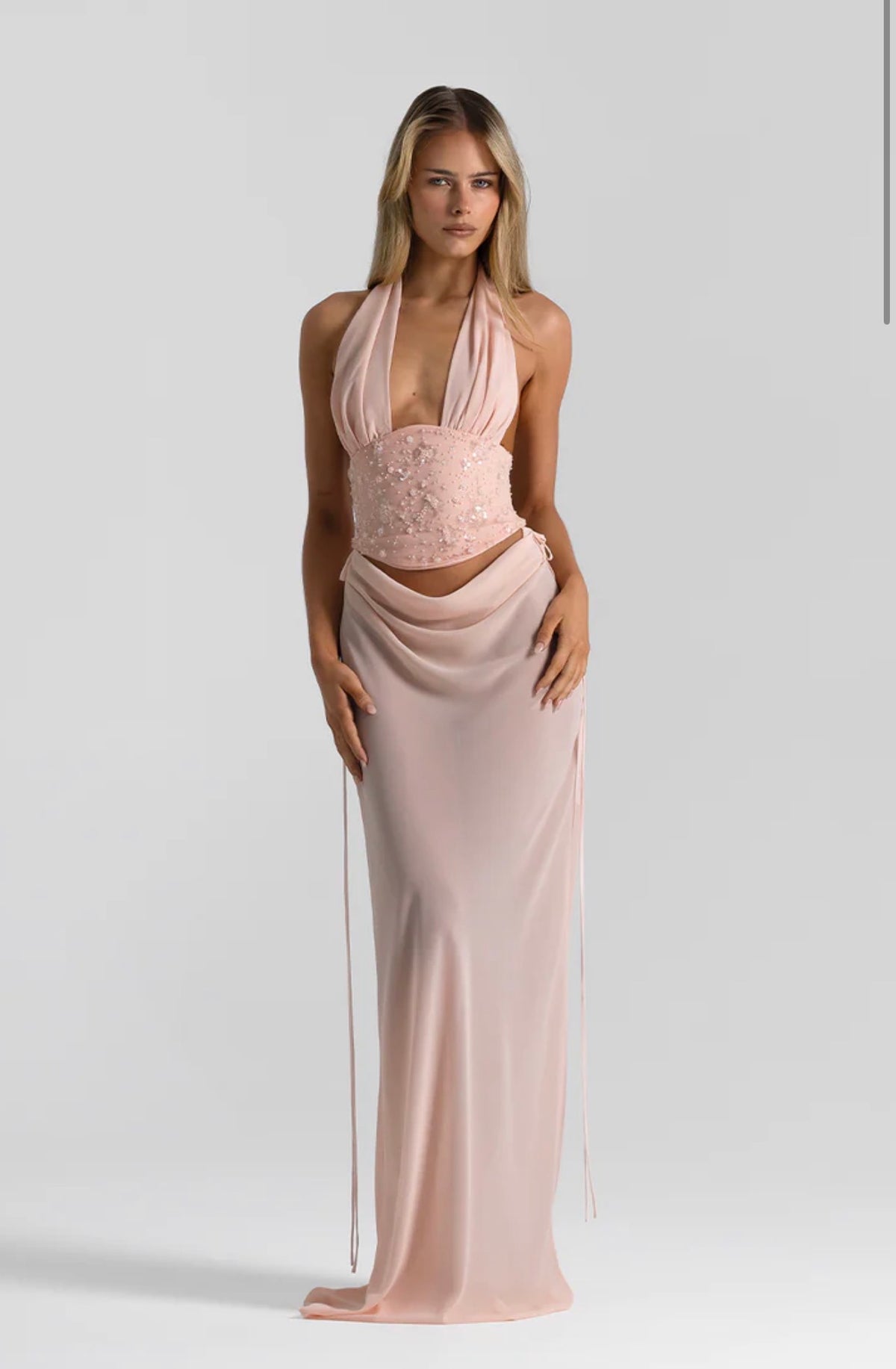 Natalie Rolt Bronte Top + Allira Skirt Baby Pink