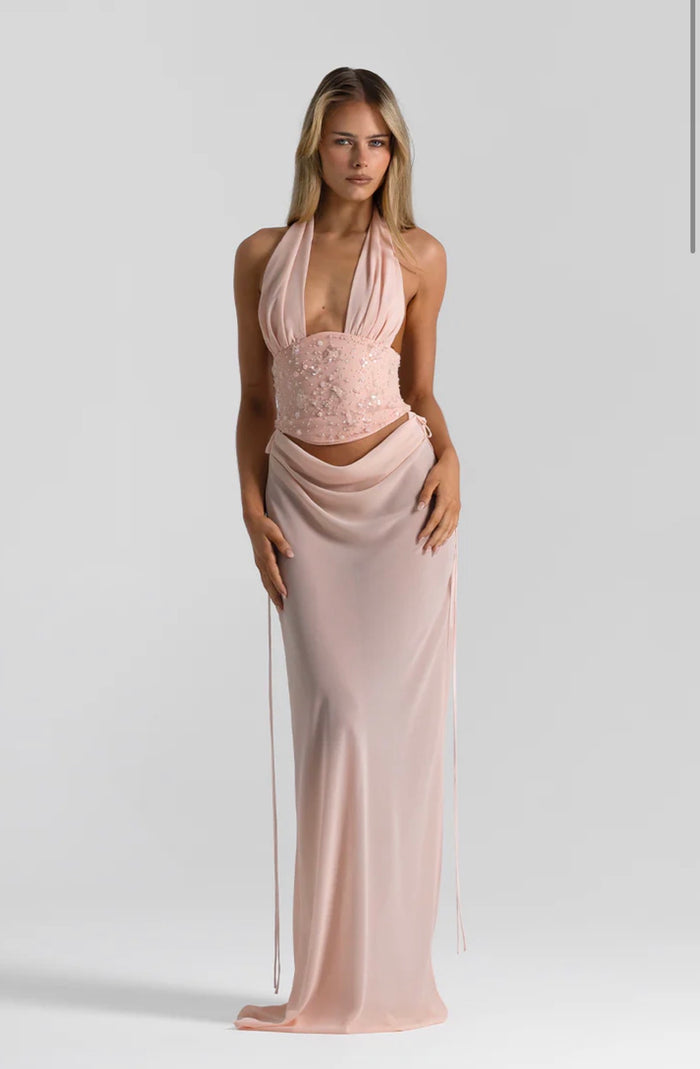 Natalie Rolt Bronte Top + Allira Skirt Baby Pink