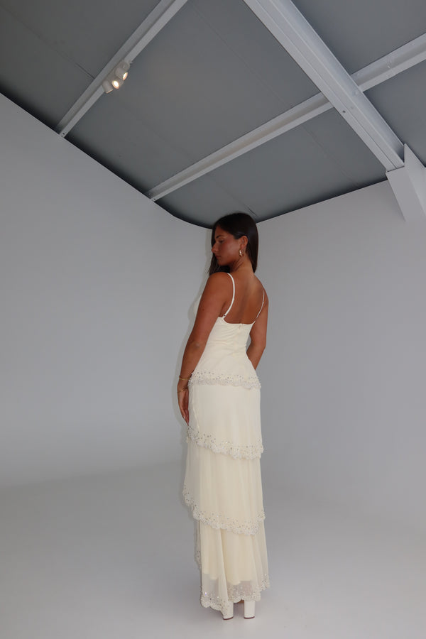 House of Cb Sorelle Embellished Maxi Vanilla