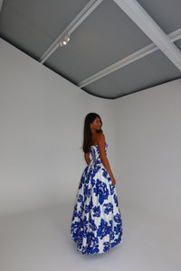 Aje Bubble Behold Maxi Gown Cobalt Blue