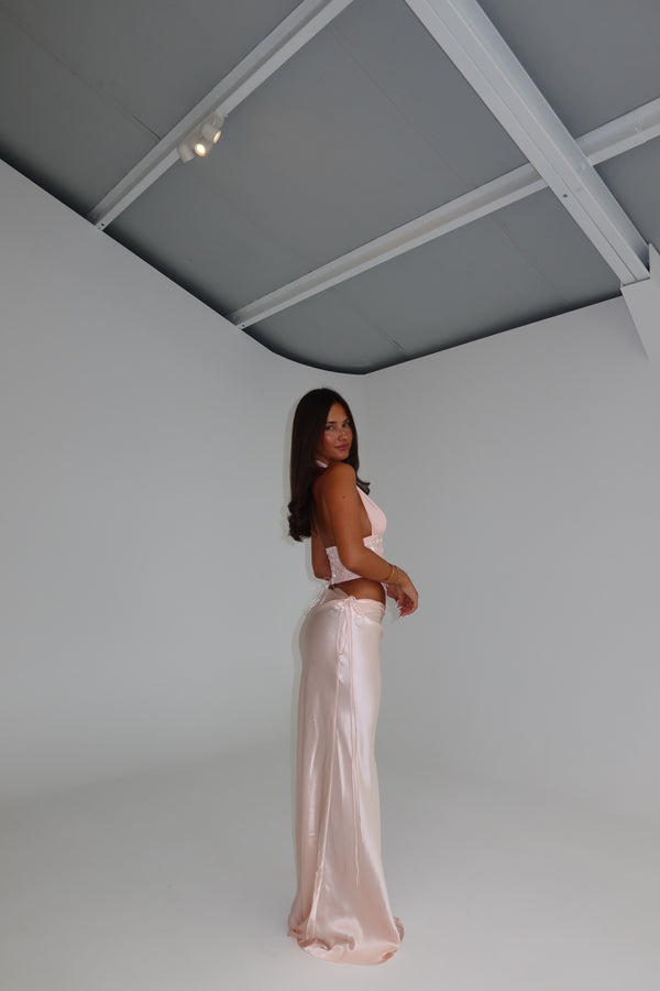 Natalie Rolt Bronte Top + Evelyn Skirt Baby Pink