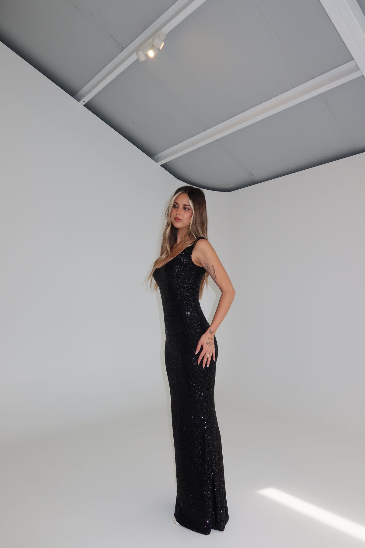 Effie Kats Colson Gown Black Sequin