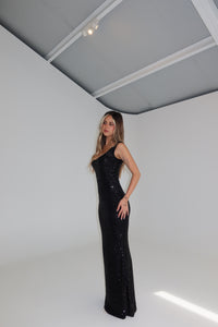 Effie Kats Colson Gown Black Sequin