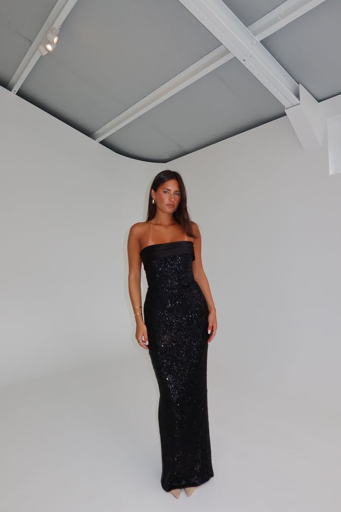 Effie Kats Thalia Gown Black Sequin