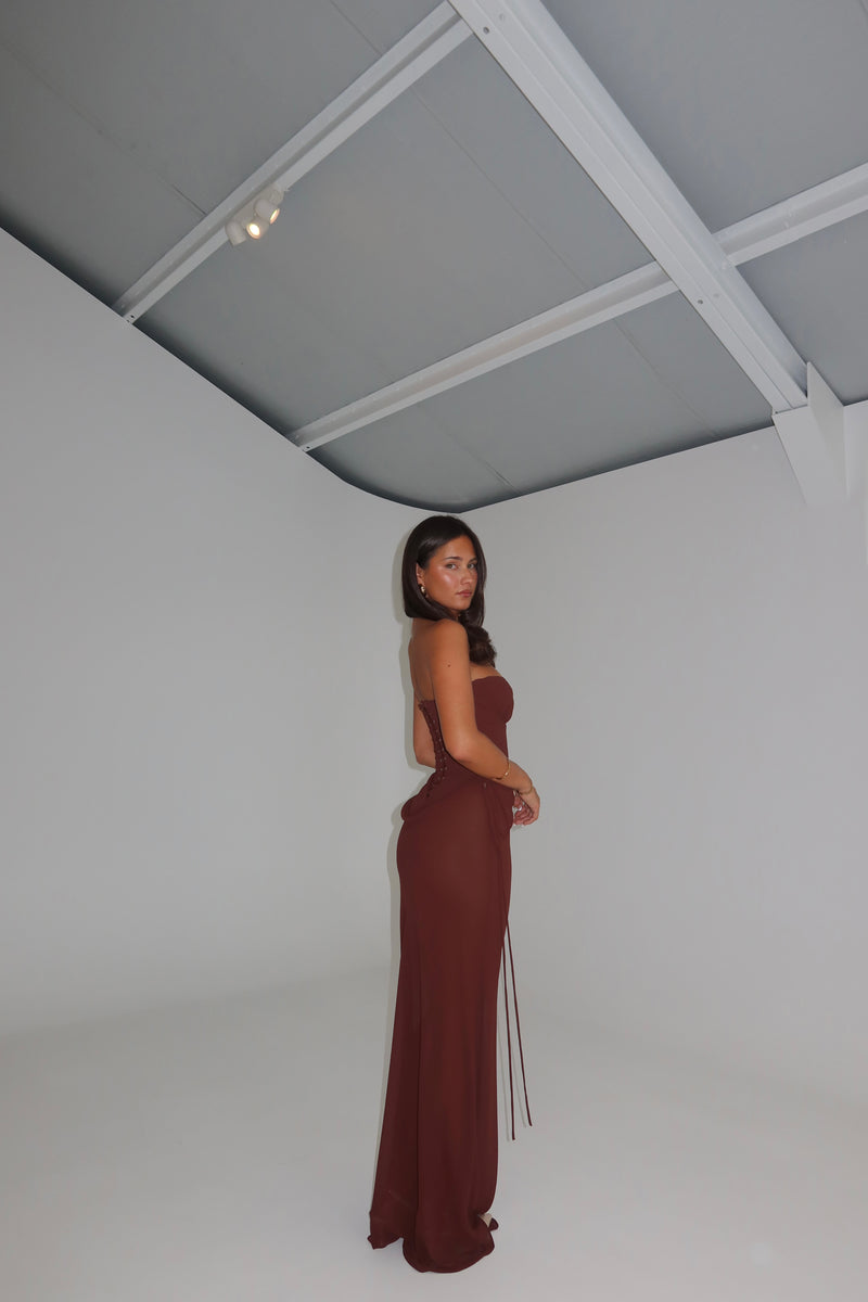 Natalie Rolt Verity Bustier + Allira Skirt Espresso