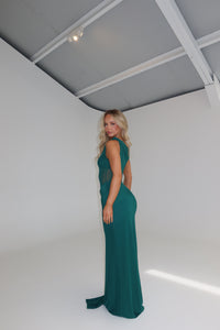 MISHA Sisal Mesh Gown Teal