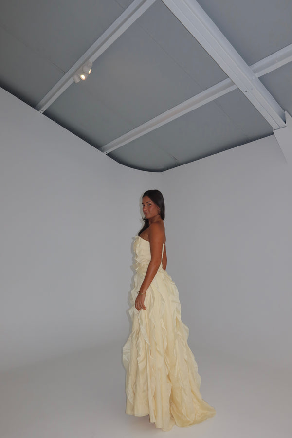 Aje Allairie Gown Butter Yellow
