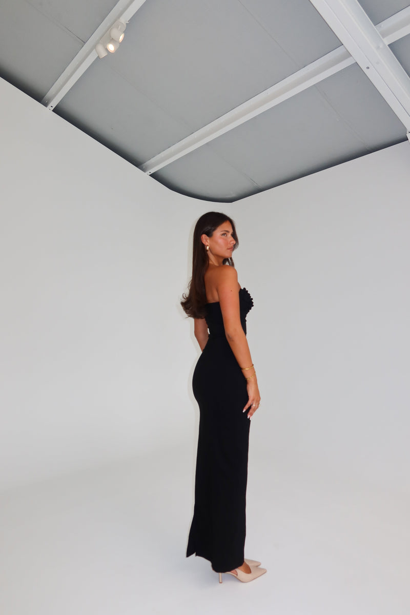 Ance Gria Margo Gown Black shortandsweethire