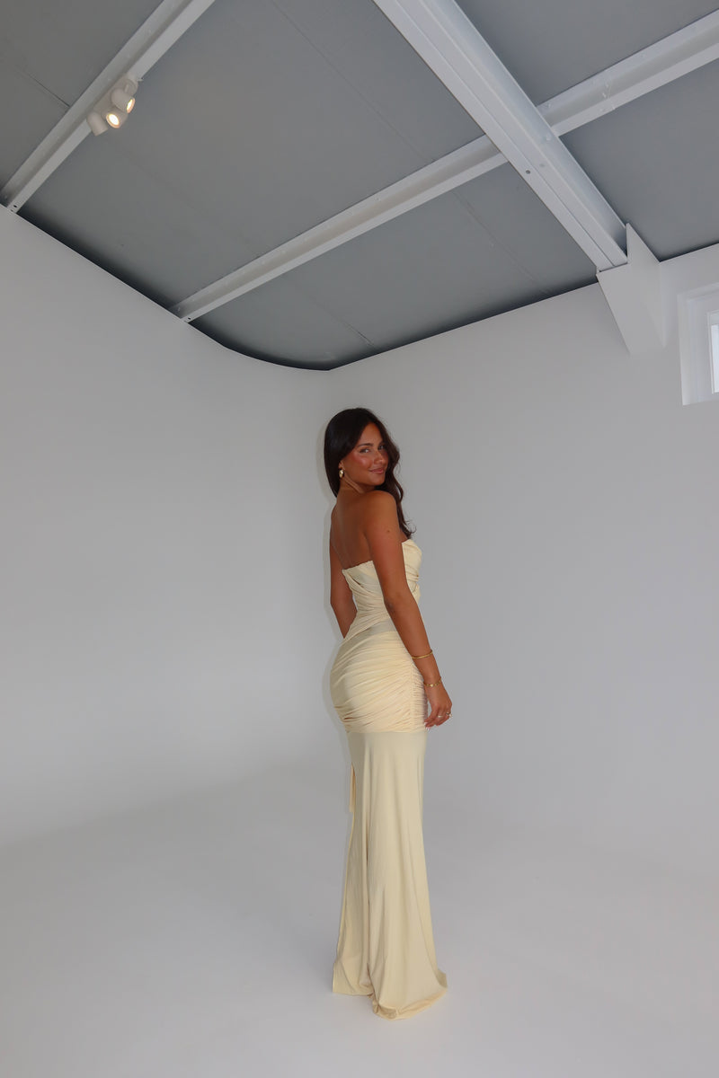 Natalie Rolt Miranda Gown Butter Yellow