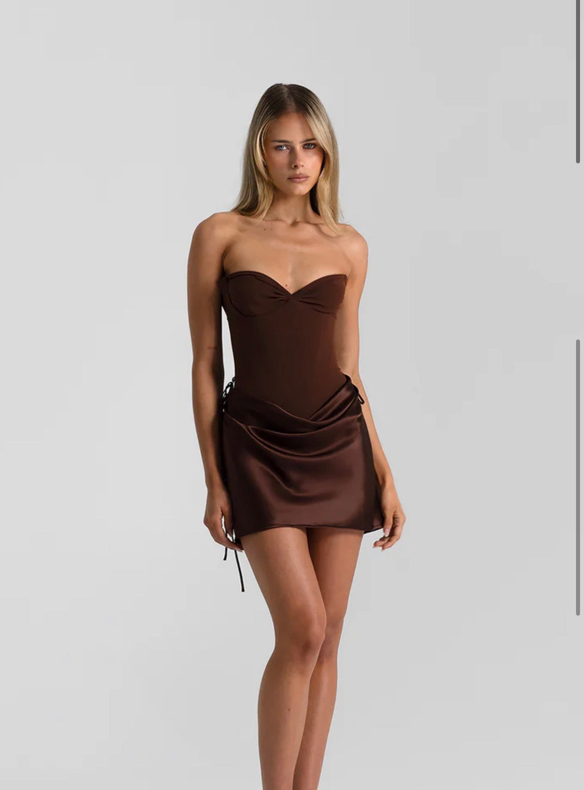 Natalie Rolt Verity Bustier + Evelyn Mini skirt espresso shortandsweethire