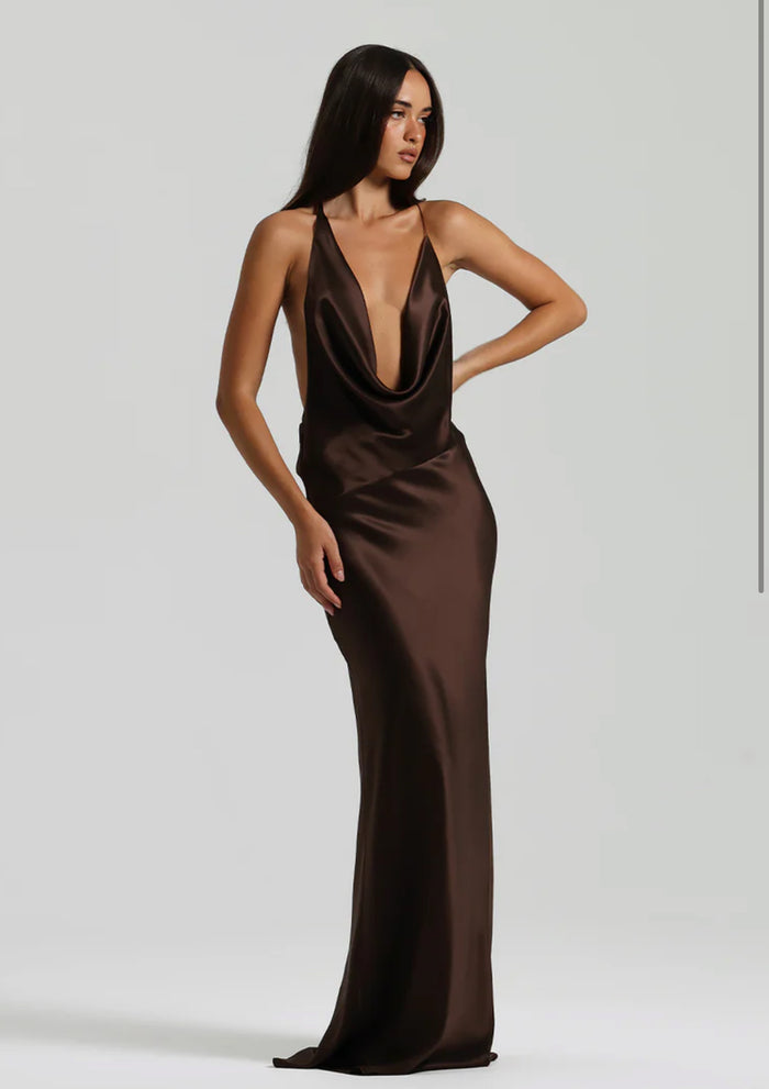 COMING SOON Natalie Rolt Gabi Gown Espresso