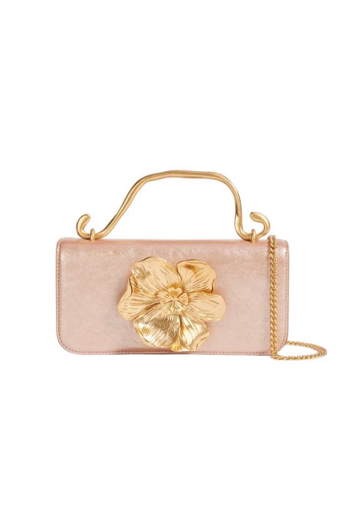 Aje Alessia Flower Clutch Rose Gold