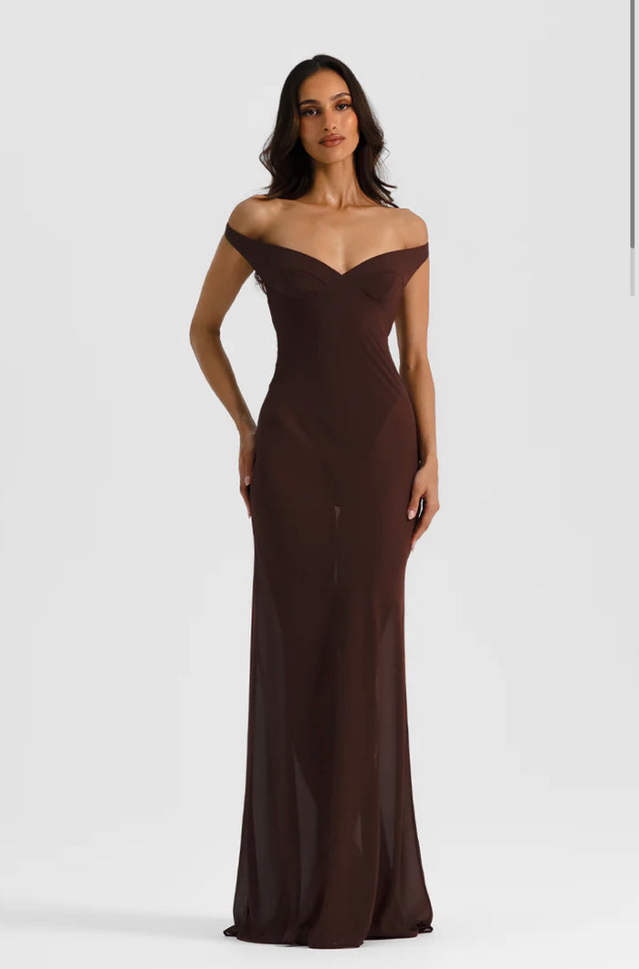 Natalie Rolt Brielle Gown Espresso