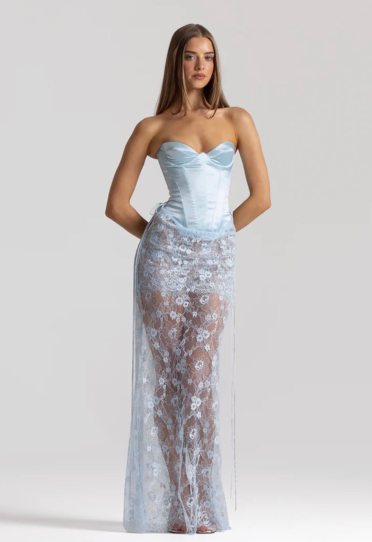 Natalie Rolt Elina Bustier + Bianca Skirt Baby Blue