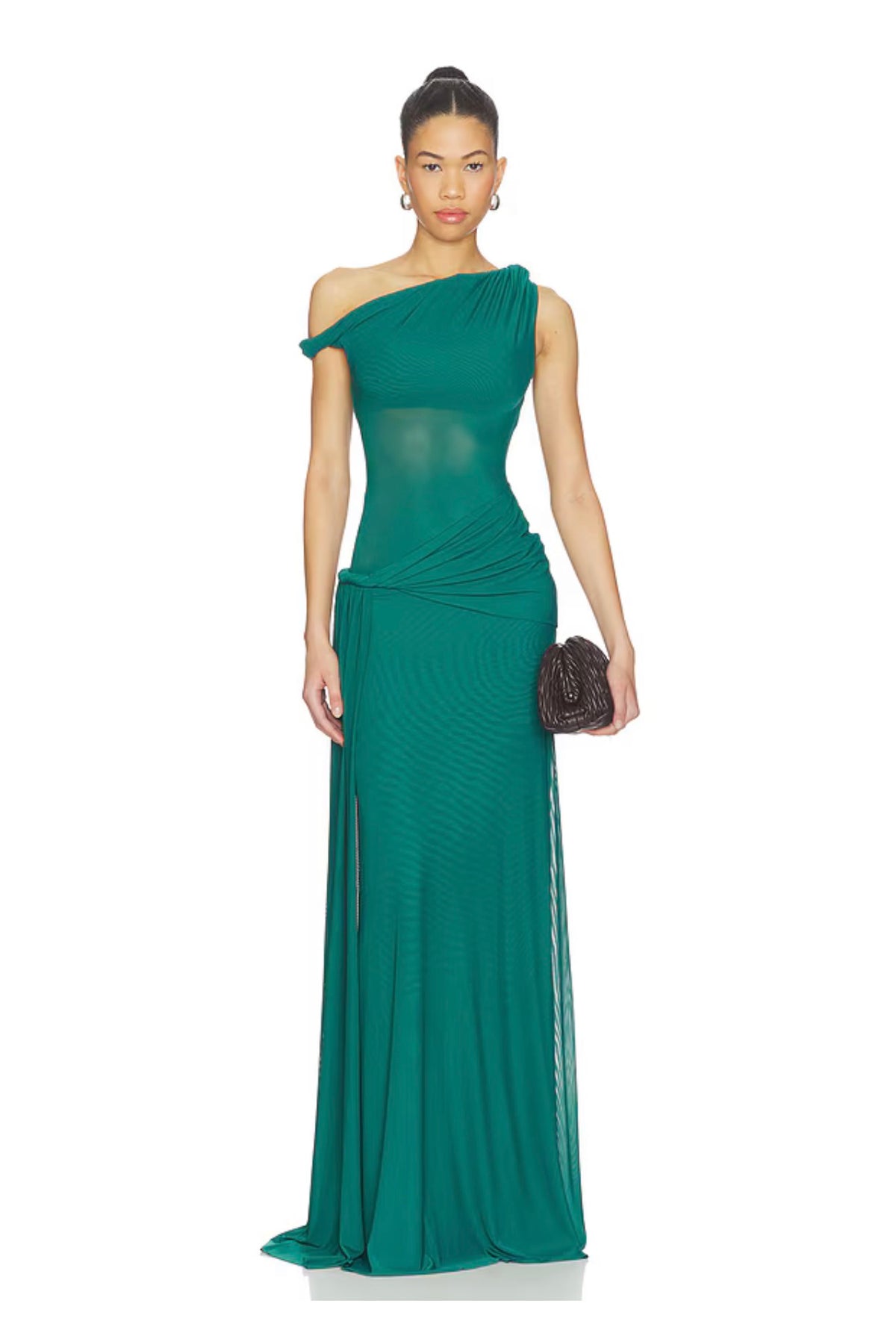 MISHA Sisal Mesh Gown Teal