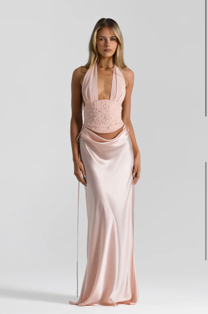 Natalie Rolt Bronte Top + Evelyn Skirt Baby Pink