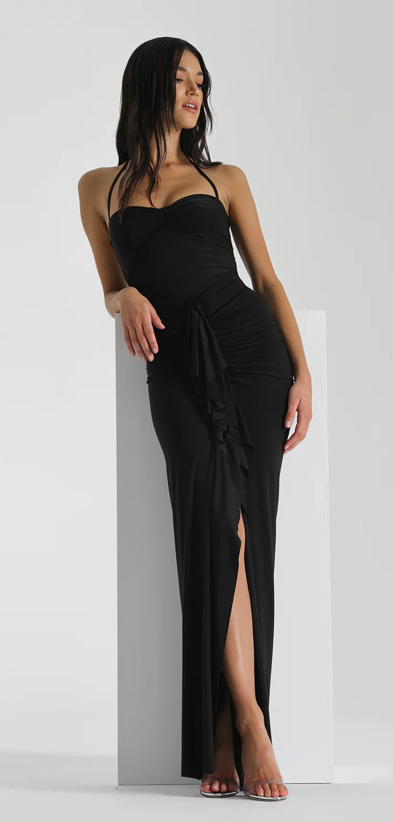 Natalie Rolt Shontae Maxi Gown Black – shortandsweethire