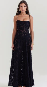 House of CB Seren Maxi Gown Black Lace