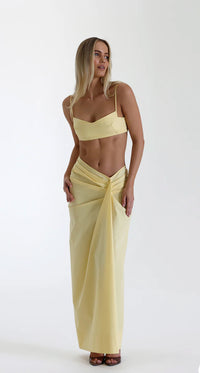 Natalie Rolt Tala Crop + Skirt Set Lemon