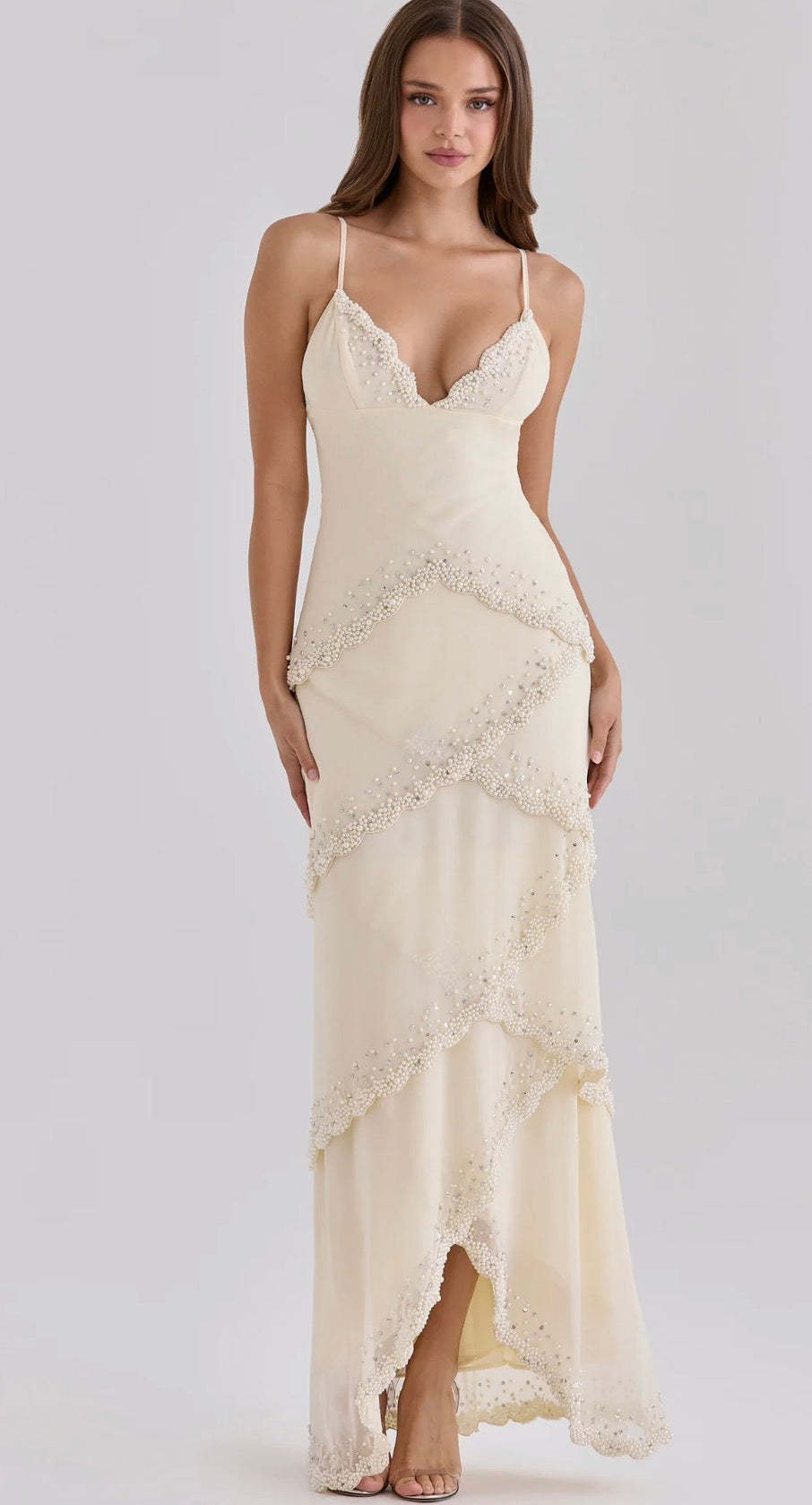 House of Cb Sorelle Embellished Maxi Vanilla