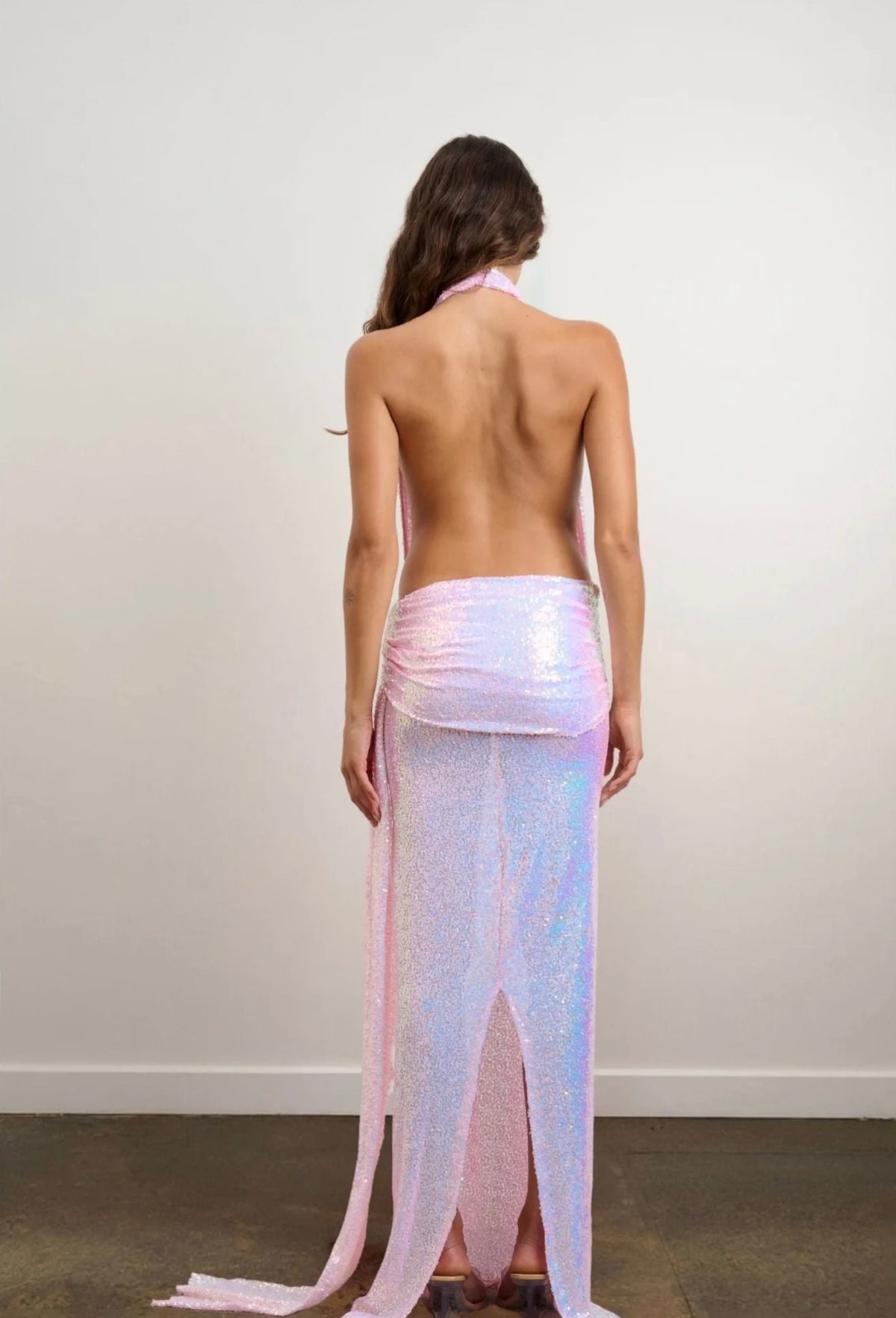 DZO Georgia Gown Pink Sequin