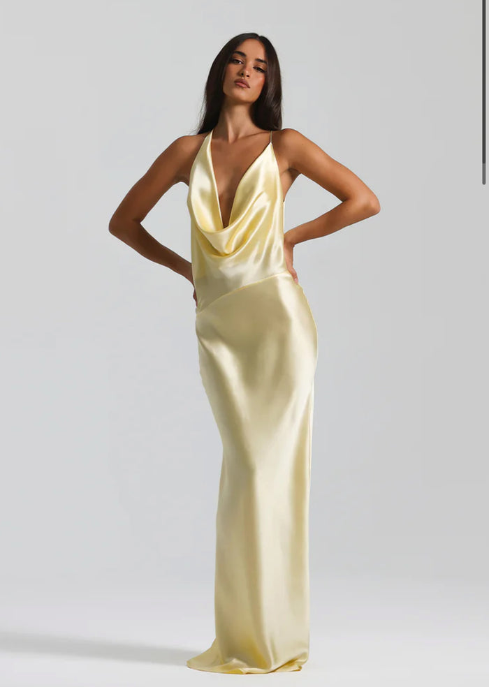 COMING SOON Natalie Rolt Gabi Gown Lemon