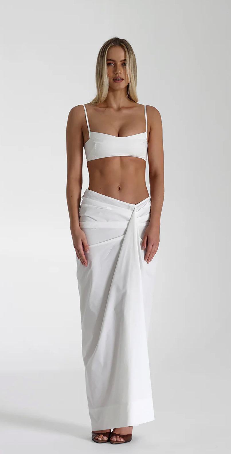 Natalie Rolt Tala Crop + Skirt White