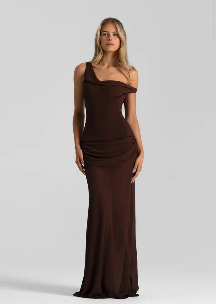 Natalie Rolt Cadence Gown Espresso