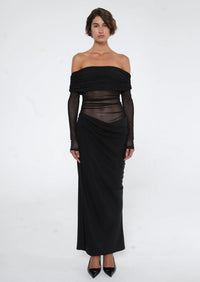 Benni Yasmin Off-Shoulder Maxi Dress Black