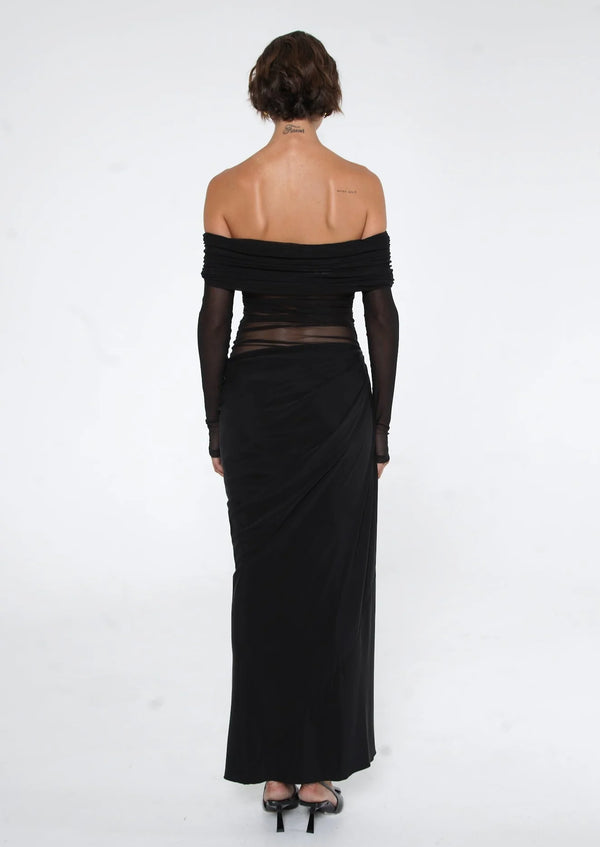 Benni Yasmin Off-Shoulder Maxi Dress Black