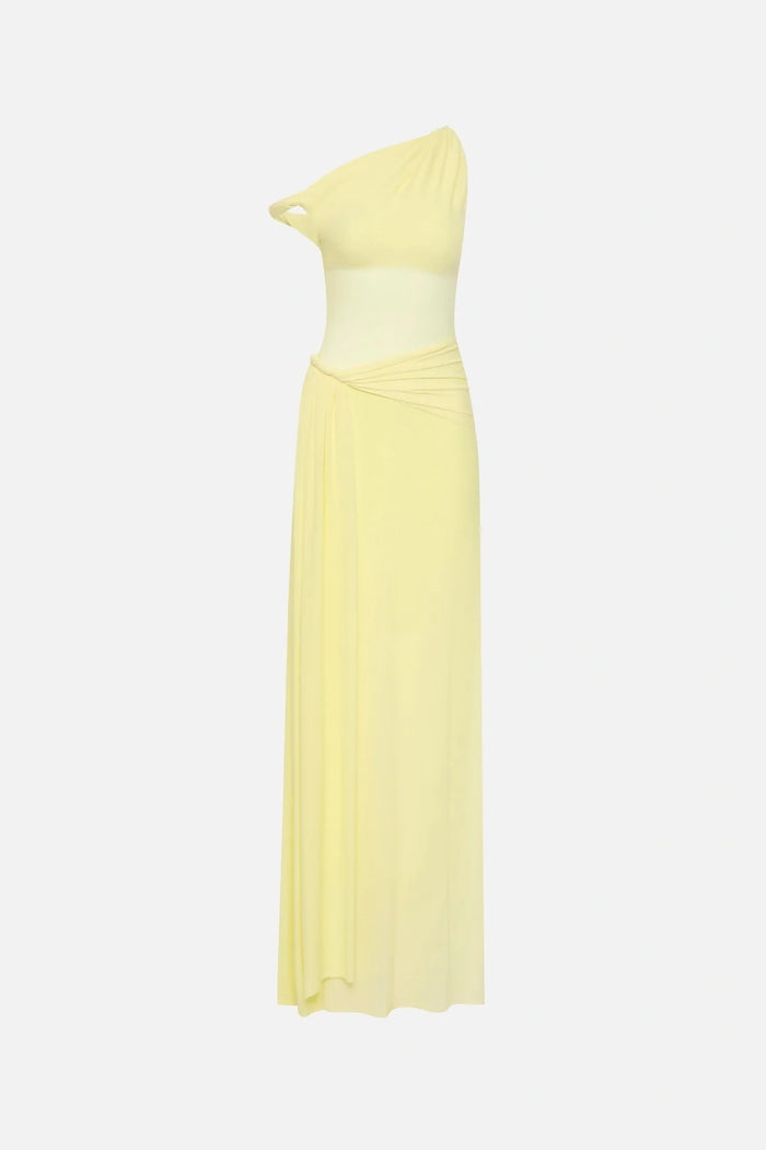 Misha Sisal Mesh Gown Lemon – shortandsweethire