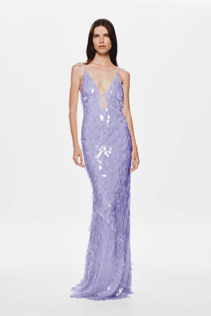 MISHA Sapphire Sequin Gown Lilac