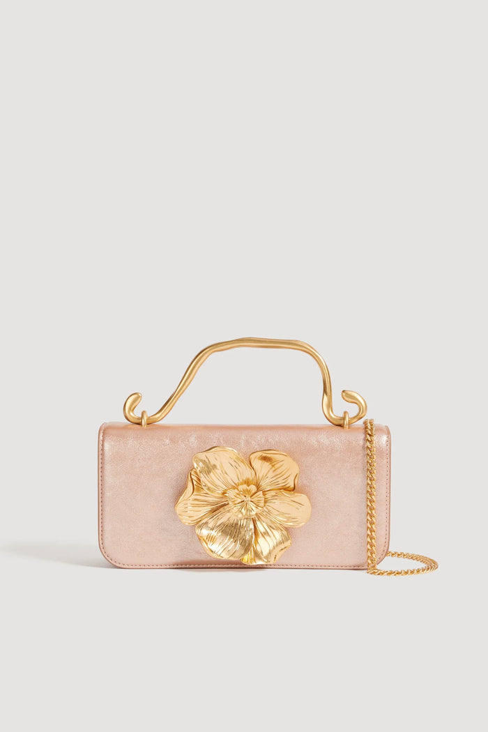 Aje Alessia Flower Clutch Rose Gold