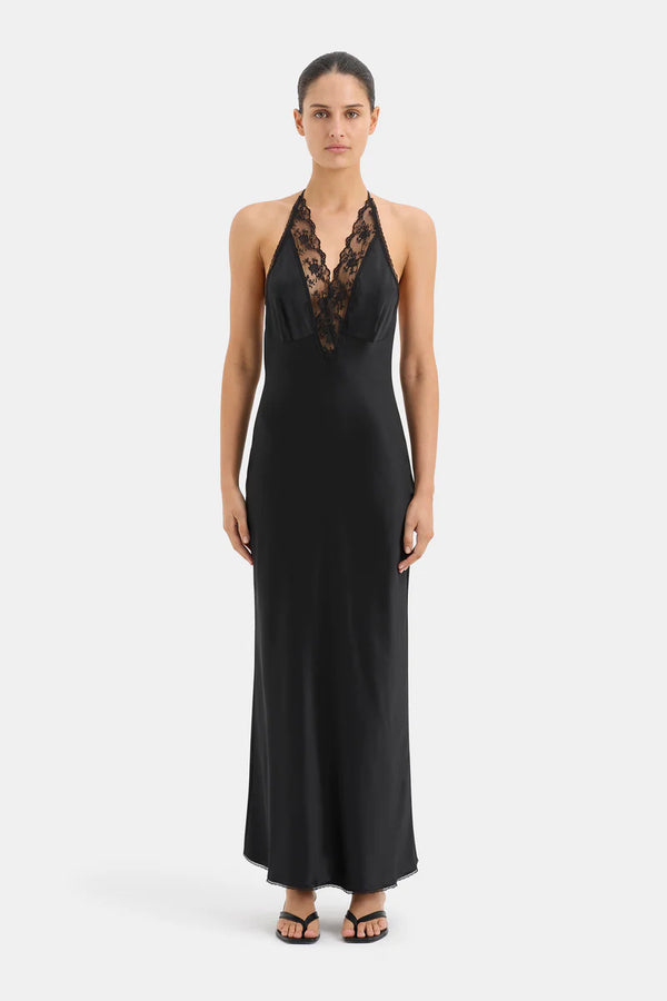 Sir the Label Aries Halter Gown Black