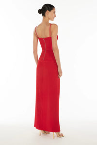 Manning Cartell Double Time Pleat Gown Red