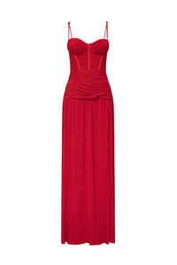 Manning Cartell Double Time Pleat Gown Red