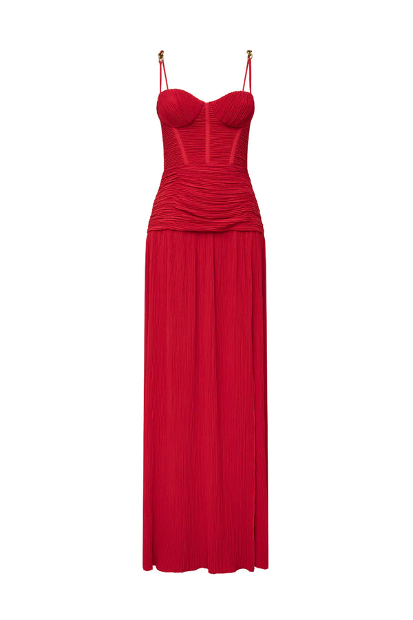 Manning Cartell Double Time Pleat Gown Red