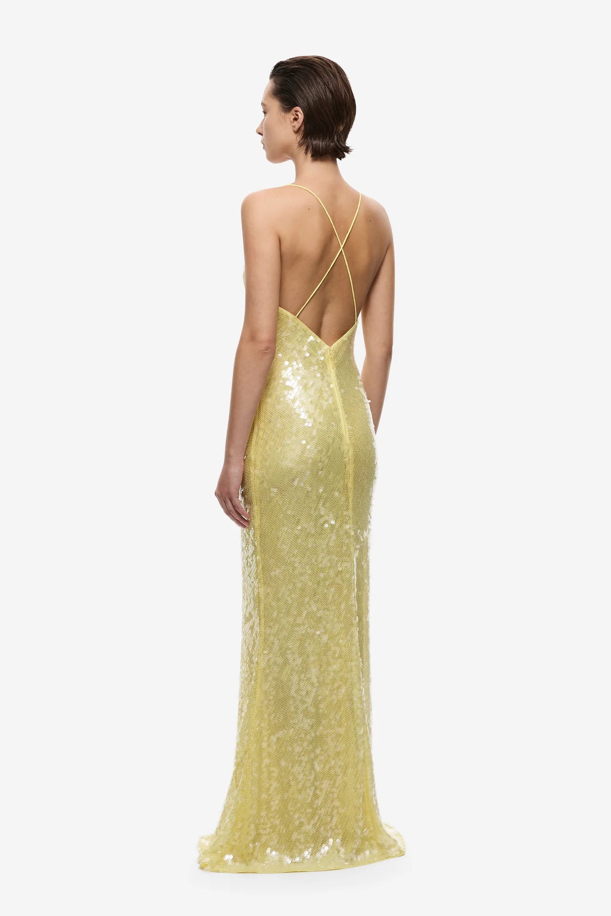 Misha Ina Sequin Maxi Yellow
