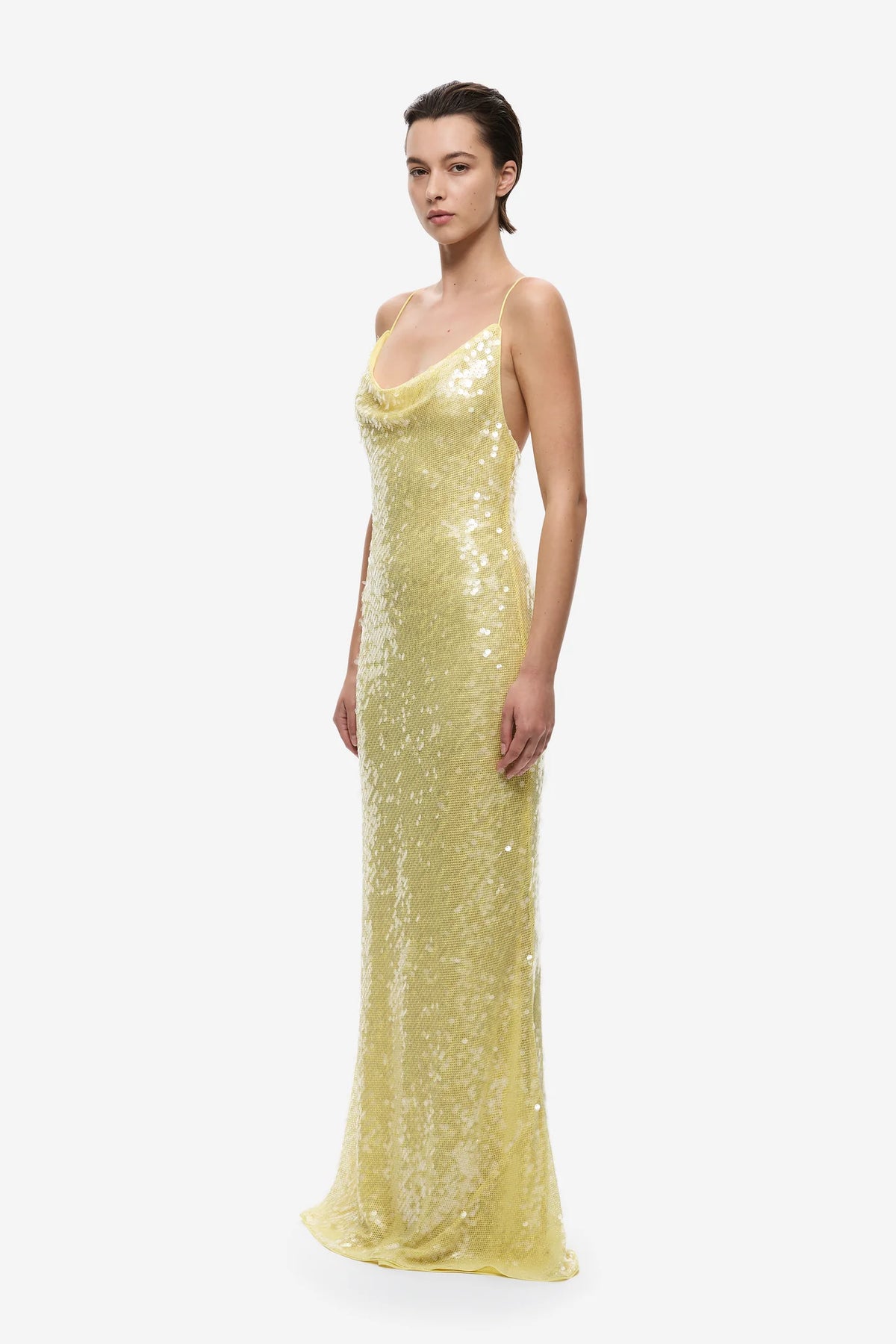 Misha Ina Sequin Maxi Yellow