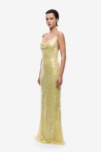 Misha Ina Sequin Maxi Yellow