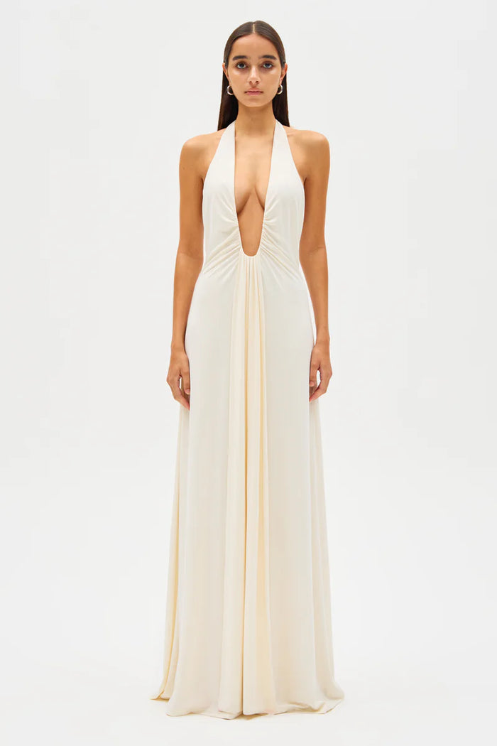 MISHA Jennifer Cupro Gown Ivory