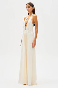 MISHA Jennifer Cupro Gown Ivory