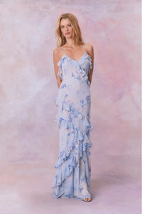 Love Shack Fancy Rialto Gown Blue Whisper