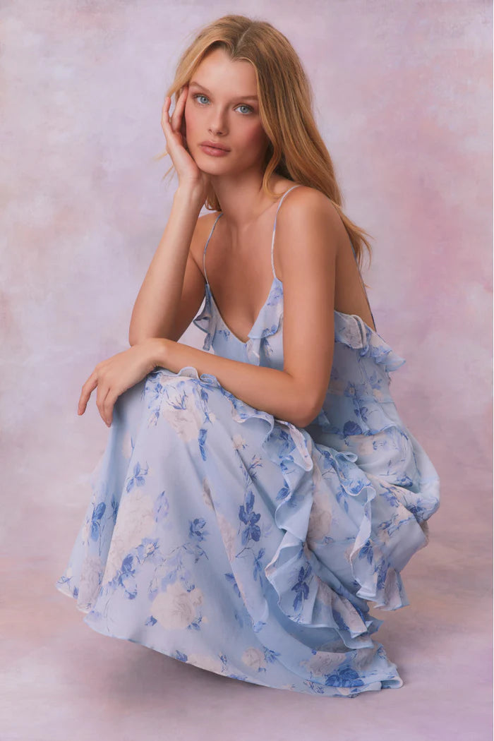 Love Shack Fancy Rialto Gown Blue Whisper shortandsweethire Love Shack Fancy Rialto Gown Blue Whisper shortandsweethire