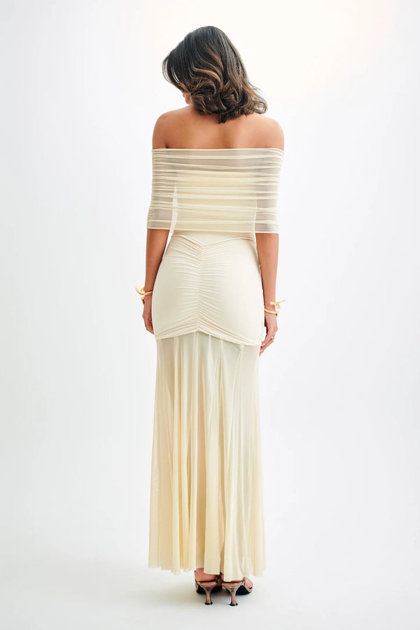 Meshki Caspian Mesh Maxi Dress Ivory