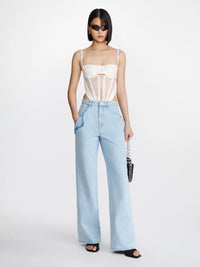 Dion Lee Lace Up Corset Top White