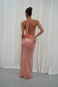 Deconduarte Lilou Sequin Gown Coral
