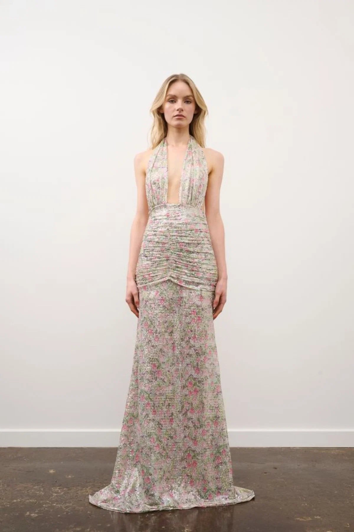 DZO Hailey Gown Floral Sequin